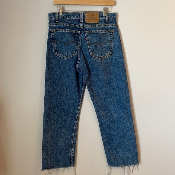 Levi’s Jeans 505 SZ 32/32 Made in the USA Fray at Bottom Blue/White Wash - Picture 7 of 10